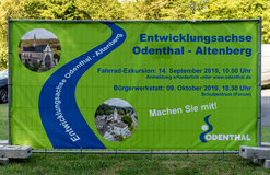 Entwurf und Produktion von 5 Bannern für die Entwicklungsachse Odenthal-Altenberg